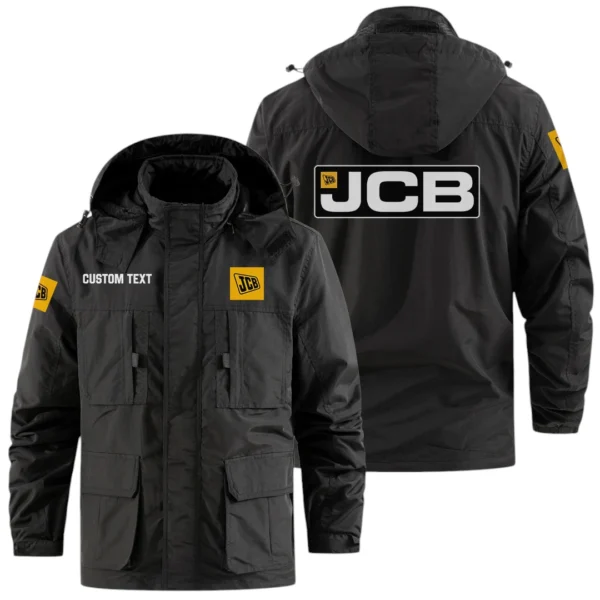 JCB Exclusive Logo Windbreaker Jacket Hooded Detachable, Outdoor Jacket Multi Pocket, Custom Name HIDI190325Y26WMPJCB