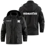 Komatsu Exclusive Logo Windbreaker Jacket Hooded Detachable, Outdoor Jacket Multi Pocket, Custom Name HIDI190325Y26WMPKOA