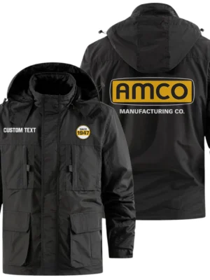 AMCO Exclusive Logo Windbreaker Jacket Hooded Detachable, Outdoor Jacket Multi Pocket, Custom Name HIDI200325Y26WMPAMM