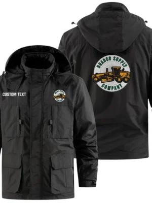 Bradco Supply Exclusive Logo Windbreaker Jacket Hooded Detachable, Outdoor Jacket Multi Pocket, Custom Name HIDI200325Y26WMPBAS