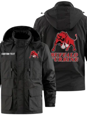 Buffalo Turbine Exclusive Logo Windbreaker Jacket Hooded Detachable, Outdoor Jacket Multi Pocket, Custom Name HIDI200325Y26WMPBUT