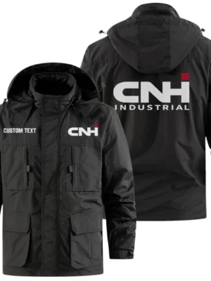 CNH Industrial Exclusive Logo Windbreaker Jacket Hooded Detachable, Outdoor Jacket Multi Pocket, Custom Name HIDI200325Y26WMPCNI