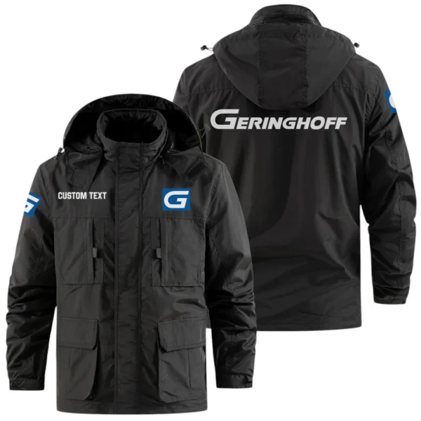 Geringhoff Exclusive Logo Windbreaker Jacket Hooded Detachable, Outdoor Jacket Multi Pocket, Custom Name HIDI200325Y26WMPGER