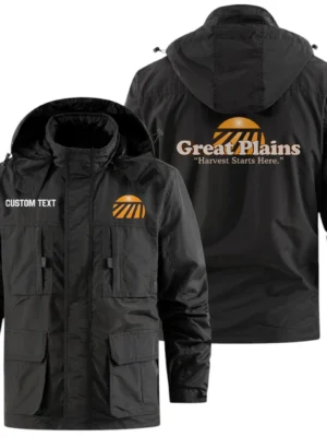 Great Plains Exclusive Logo Windbreaker Jacket Hooded Detachable, Outdoor Jacket Multi Pocket, Custom Name HIDI200325Y26WMPGPM