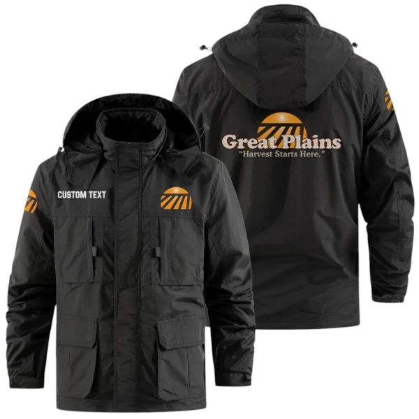 Great Plains Exclusive Logo Windbreaker Jacket Hooded Detachable, Outdoor Jacket Multi Pocket, Custom Name HIDI200325Y26WMPGPM