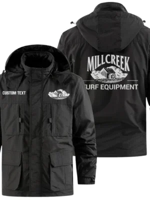 Millcreek Equipment Exclusive Logo Windbreaker Jacket Hooded Detachable, Outdoor Jacket Multi Pocket, Custom Name HIDI200325Y26WMPMIM