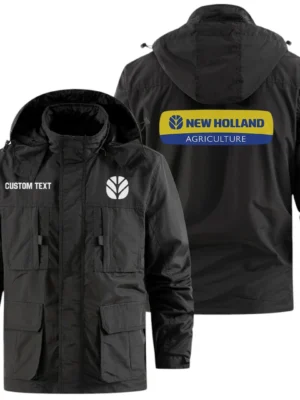 New Holland Exclusive Logo Windbreaker Jacket Hooded Detachable, Outdoor Jacket Multi Pocket, Custom Name HIDI200325Y26WMPNHL