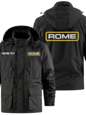 Rome Plow Exclusive Logo Windbreaker Jacket Hooded Detachable, Outdoor Jacket Multi Pocket, Custom Name HIDI200325Y26WMPRMP