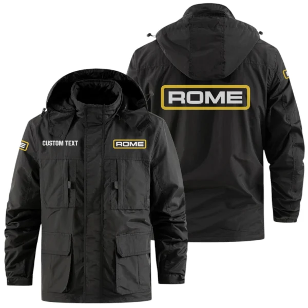 Rome Plow Exclusive Logo Windbreaker Jacket Hooded Detachable, Outdoor Jacket Multi Pocket, Custom Name HIDI200325Y26WMPRMP