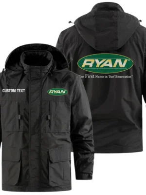 Ryan Turf Renovation Exclusive Logo Windbreaker Jacket Hooded Detachable, Outdoor Jacket Multi Pocket, Custom Name HIDI200325Y26WMPRTR