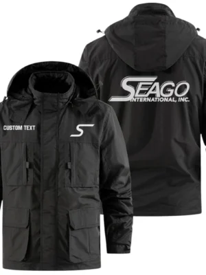 Seago International Exclusive Logo Windbreaker Jacket Hooded Detachable, Outdoor Jacket Multi Pocket, Custom Name HIDI200325Y26WMPSEI