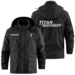 Titan Machinery Exclusive Logo Windbreaker Jacket Hooded Detachable, Outdoor Jacket Multi Pocket, Custom Name HIDI200325Y26WMPTIM