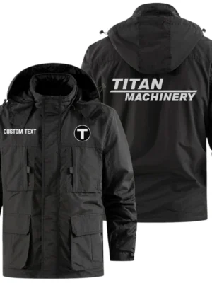 Titan Machinery Exclusive Logo Windbreaker Jacket Hooded Detachable, Outdoor Jacket Multi Pocket, Custom Name HIDI200325Y26WMPTIM