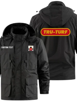 Tru-Turf Exclusive Logo Windbreaker Jacket Hooded Detachable, Outdoor Jacket Multi Pocket, Custom Name HIDI200325Y26WMPTRT
