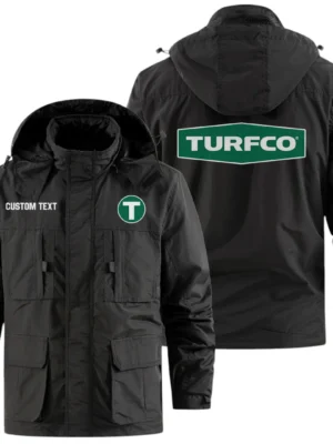 Turfco Exclusive Logo Windbreaker Jacket Hooded Detachable, Outdoor Jacket Multi Pocket, Custom Name HIDI200325Y26WMPTUR
