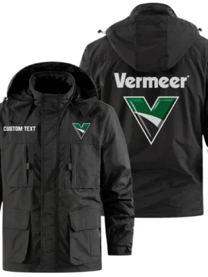 Vermeer Exclusive Logo Windbreaker Jacket Hooded Detachable, Outdoor Jacket Multi Pocket, Custom Name HIDI200325Y26WMPVER