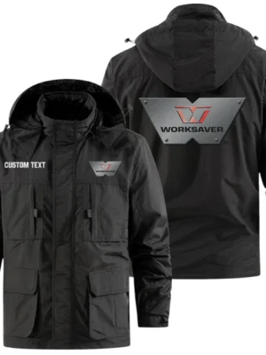 Worksaver Exclusive Logo Windbreaker Jacket Hooded Detachable, Outdoor Jacket Multi Pocket, Custom Name HIDI200325Y26WMPWOR