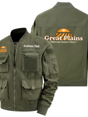 Great Plains Exclusive Logo Jacket x Baseball Collar Style Multiple Pockets Men’s Hiking Outdoor Jacket Custom Name HIHI190325Y40JCXGPM