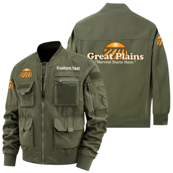 Great Plains Exclusive Logo Jacket x Baseball Collar Style Multiple Pockets Men’s Hiking Outdoor Jacket Custom Name HIHI190325Y40JCXGPM