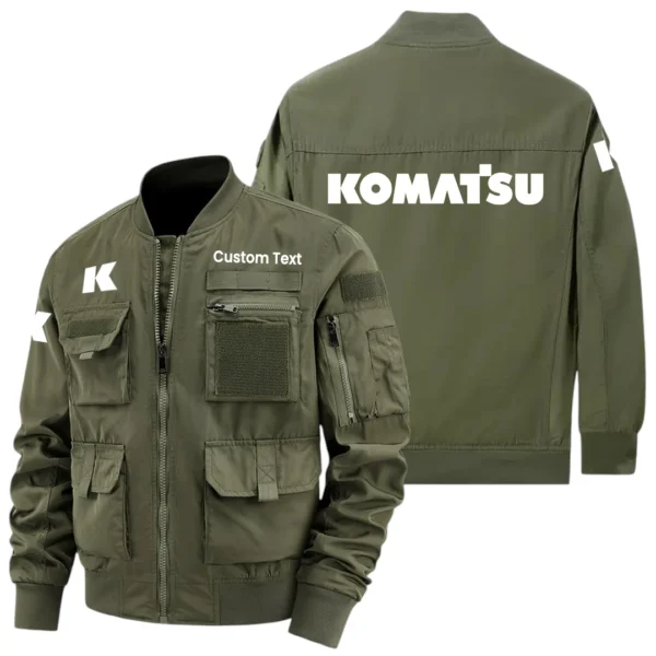 Komatsu Exclusive Logo Jacket x Baseball Collar Style Multiple Pockets Men’s Hiking Outdoor Jacket Custom Name HIHI190325Y40JCXKOA