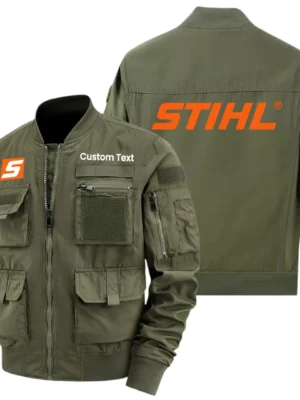 Stihl Exclusive Logo Jacket x Baseball Collar Style Multiple Pockets Men’s Hiking Outdoor Jacket Custom Name HIHI190325Y40JCXSTL