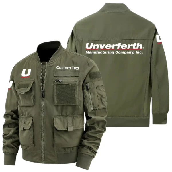 Unverferth Manufacturing Exclusive Logo Jacket x Baseball Collar Style Multiple Pockets Men’s Hiking Outdoor Jacket Custom Name HIHI190325Y40JCXUNM