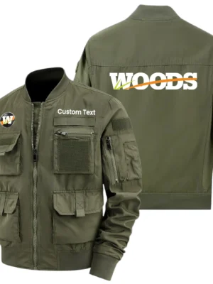Woods Exclusive Logo Jacket x Baseball Collar Style Multiple Pockets Men’s Hiking Outdoor Jacket Custom Name HIHI190325Y40JCXWOE