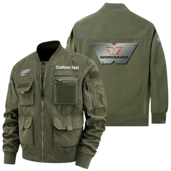 Worksaver Exclusive Logo Jacket x Baseball Collar Style Multiple Pockets Men’s Hiking Outdoor Jacket Custom Name HIHI190325Y40JCXWOR