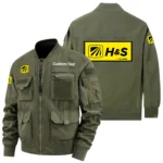 H & S Exclusive Logo Jacket x Baseball Collar Style Multiple Pockets Men’s Hiking Outdoor Jacket Custom Name HIHI200325Y40JCXHSM