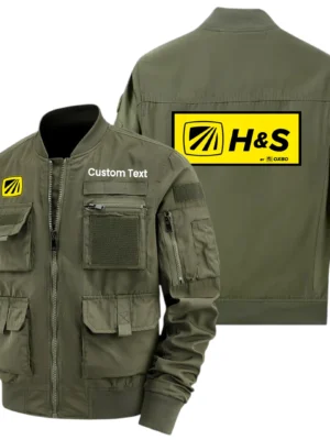 H & S Exclusive Logo Jacket x Baseball Collar Style Multiple Pockets Men’s Hiking Outdoor Jacket Custom Name HIHI200325Y40JCXHSM