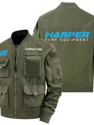 Harper Turf Equipment Exclusive Logo Jacket x Baseball Collar Style Multiple Pockets Men’s Hiking Outdoor Jacket Custom Name HIHI200325Y40JCXHTE