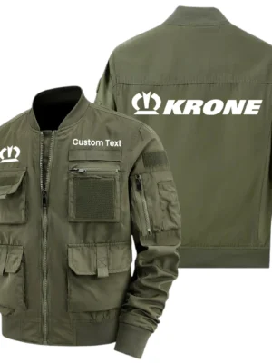 KRONE Exclusive Logo Jacket x Baseball Collar Style Multiple Pockets Men’s Hiking Outdoor Jacket Custom Name HIHI200325Y40JCXKAM