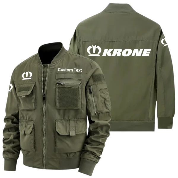 KRONE Exclusive Logo Jacket x Baseball Collar Style Multiple Pockets Men’s Hiking Outdoor Jacket Custom Name HIHI200325Y40JCXKAM