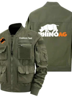 Rhino AG Exclusive Logo Jacket x Baseball Collar Style Multiple Pockets Men’s Hiking Outdoor Jacket Custom Name HIHI200325Y40JCXRAG