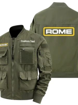 Rome Plow Exclusive Logo Jacket x Baseball Collar Style Multiple Pockets Men’s Hiking Outdoor Jacket Custom Name HIHI200325Y40JCXRMP