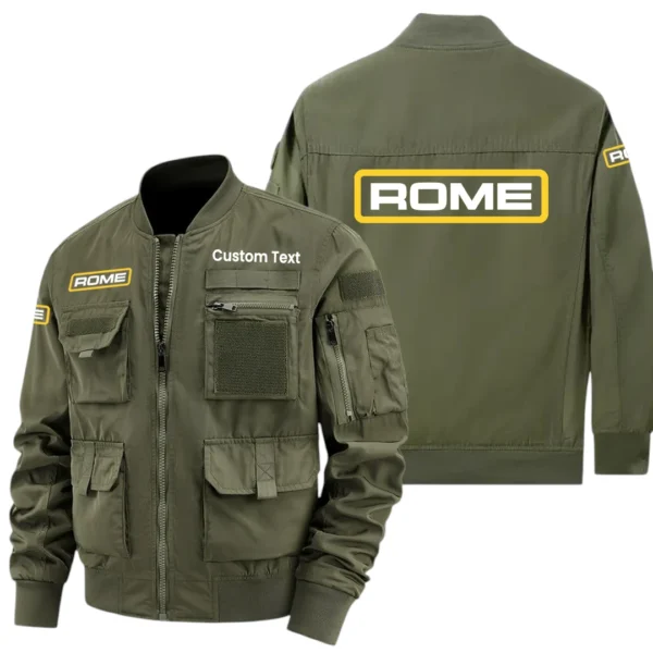 Rome Plow Exclusive Logo Jacket x Baseball Collar Style Multiple Pockets Men’s Hiking Outdoor Jacket Custom Name HIHI200325Y40JCXRMP