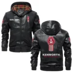 Kenworth Exclusive Logo Hooded Jacket PU Leather x Durable Windproof Warm Soft Checkered Lining, Custom Name HG260325Y47JHLCT1KET