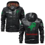 Kverneland Exclusive Logo Hooded Jacket PU Leather x Durable Windproof Warm Soft Checkered Lining, Custom Name HG260325Y47JHLCT1KVE