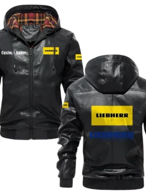 Liebherr Hooded Jacket PU Leather x Durable Windproof Warm Soft Checkered Lining, Custom Name HG260325Y47JHLCT1LIE