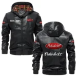 Peterbilt Exclusive Logo Hooded Jacket PU Leather x Durable Windproof Warm Soft Checkered Lining, Custom Name HG270325Y47JHLCT1PEM