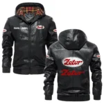 Zetor Exclusive Logo Hooded Jacket PU Leather x Durable Windproof Warm Soft Checkered Lining, Custom Name HG270325Y47JHLCT1ZET