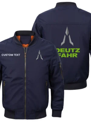 Deutz Fahr Exclusive Logo Men Bomber Jacket Windproof Coat Multi Pockets, Custom Name HIDI280325Y51BJ2DEF