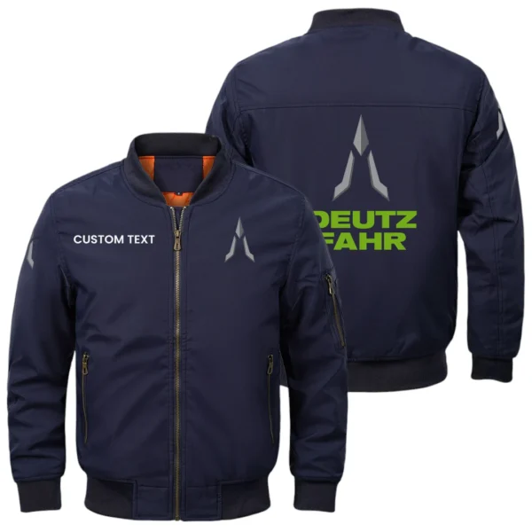 Deutz Fahr Exclusive Logo Men Bomber Jacket Windproof Coat Multi Pockets, Custom Name HIDI280325Y51BJ2DEF