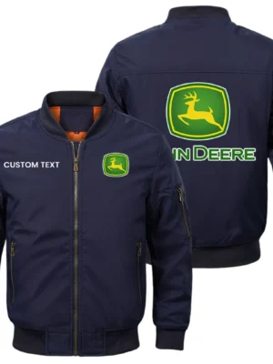 John Deere Exclusive Logo Men Bomber Jacket Windproof Coat Multi Pockets, Custom Name HIDI280325Y51BJ2JDE