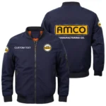 AMCO Manufacturing Exclusive Logo Men Bomber Jacket Windproof Coat Multi Pockets, Custom Name HIDI290325Y51BJ2AMM