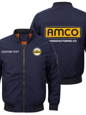 AMCO Manufacturing Exclusive Logo Men Bomber Jacket Windproof Coat Multi Pockets, Custom Name HIDI290325Y51BJ2AMM
