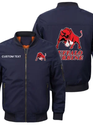 Buffalo Turbine Exclusive Logo Men Bomber Jacket Windproof Coat Multi Pockets, Custom Name HIDI290325Y51BJ2BUT