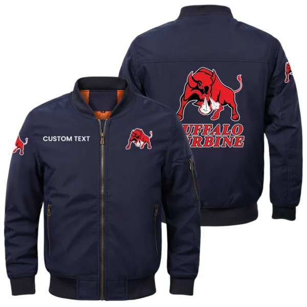 Buffalo Turbine Exclusive Logo Men Bomber Jacket Windproof Coat Multi Pockets, Custom Name HIDI290325Y51BJ2BUT