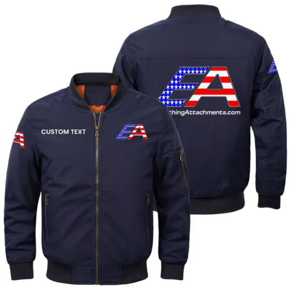 Everything Attachments Exclusive Logo Men Bomber Jacket Windproof Coat Multi Pockets, Custom Name HIDI290325Y51BJ2EVA