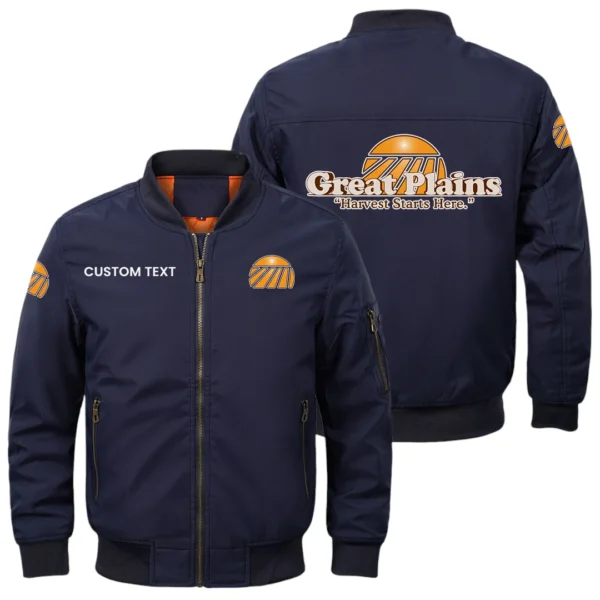 Great Plains Exclusive Logo Men Bomber Jacket Windproof Coat Multi Pockets, Custom Name HIDI290325Y51BJ2GPM
